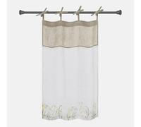 Loberon Lozere Brise-bise - Tissu en Pur Lin - avec des nouettes, Beige/Marron