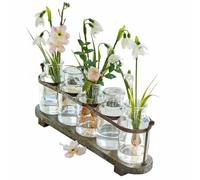 Loberon Ranjo Lot de 5 vases - Un Superbe Accessoire - Matériaux de qualité supérieure, Marron/Transparent