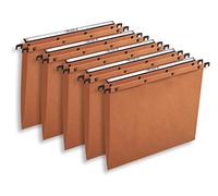 L'Oblique 13265 Pack 10 Dossiers Suspendu Kraft Tiroir Entraxe 330 mm H 250 mm 24O g Fond V Carte Canson Barrette acier