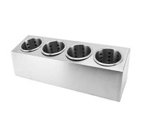 Locadence Porte Ustensiles de Cuisine, Support de Poubelle pour L'Organisateur de Caddy en Acier Inoxydable à Grande Capacité, Seau de Rangement à Fourche avec Coussinet Non Glisse (4 compartiments)