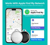 Localisateur Apple AirTag, Dispositif de géolocalisation GPS mondial, Localisateur de voiture, Traqueur anti-perte pour personnes âgées/portefeuille/clés/sac/animal de compagnie, Mini traqueur localis