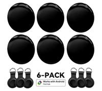 Localisateur Bluetooth - Pack de 6 - Étanche - Compatible avec Google Find Hub - BLE 5.2/5.4 - Pour Android 9 et versions ultérieures, avec services Google - Noir