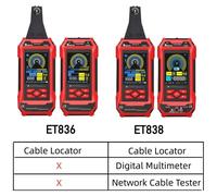 Localisateur de câbles - ET836. Testeur de câbles - AC/DC 10–400 V - Signal de transmission de 125 kHz - Détection unipolaire jusqu'à 2 mètres - Détection de tension sans contact (NCV) de 0 à 0,4 mètr