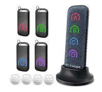 Localisateur de clés Key Finder, CHLOVOE Localisateur d'articles avec télécommande en tissu avancée et récepteurs minces, localisateur de porte-clés avec un son de 85 dB (1 émetteur RF, 4 récepteurs)