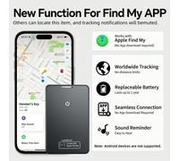 Localisateur GPS Apple AirTag, fin et portable, convient pour le portefeuille, le sac à dos, etc., alimenté par pile bouton CR2016, autonomie de 8 à 10 mois, compatible avec le système "Apple Find My"