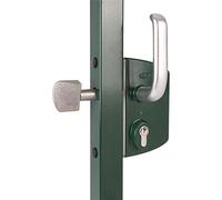 LOCINOX LSKZ4040U2LZILVVSZS Serrure de porte coulissante LSKZ40U2L pour tube carré de 40 mm en aluminium argenté