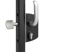 Locinox Serrure de Porte Coulissante Lskz Hoftorschloss, Ecluse, Château pour Portails Coulissants avec Couche de Poudre Edelstahlmechanismus (RAL9005 - Noir Profond, Largeur Du Cadre 60x60 MM)