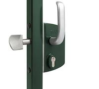 Locinox Serrure de Porte Coulissante Lskz Hoftorschloss, Ecluse, Château pour Portails Coulissants avec Couche de Poudre Edelstahlmechanismus (RAL6009 - Vert Sapin, Largeur Du Cadre 100x100 MM)