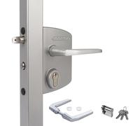 Locinox Serrure Sécurité LAKQ6060 U2, Argent pour 60 À 80mm Rahmenprofile - Gartentorschloss, Flügeltorschloss, Château de Boîte Avec Cylindre Pour Dévisser, Gartentürschloss