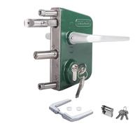 Locinox Serrure Sécurité LAKQ8080 U2, Vert Mousse Ral 6005 pour 80 À 100 MM Rahmenprofile - Gartentorschloss, Flügeltorschloss, Château de Boîte Avec Cylindre Pour Dévisser, Gartentürschloss