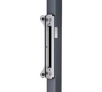 Locinox SFKM-ALUMQF Gâche avec butée pour serrure à cadre tubulaire Fiftylock/Fortylock, acier inoxydable, argent