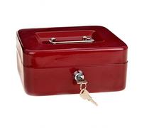 Lock-down Boîte de sécurité pour Argent Liquide 20 x 16 x 9 cm avec Plateau pour Monnaies intérieur. Comprend Deux clés - Couleur Rouge