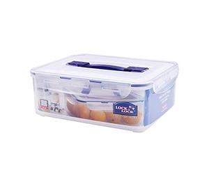 Lock&Lock 2059098 PP Classic Boîte Hermétique Rectangulaire avec Grille de Drain et Poignée Plastique Transparent 30 x 23 x 10 cm