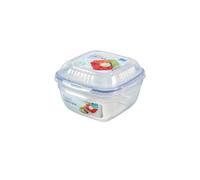 Lock & Lock Boîte de Conservation carrée, 1.2 l - Transparent/Bleu, Plastique, Claire, 14.8 x 10.8 x 14.8 cm