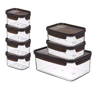 LOCK & LOCK Boîtes alimentaires BISFREE lot de 7, sans bpa, hermétique et antibactérien - Bac de conservation avec couvercle pour réfrigérateur, congélateur et micro-ondes