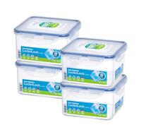 Lock & Lock Lot de 4 boîtes de conservation hermétiques carrées pour aliments 1,15 cl