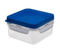 Lock & Lock to-GO Boîte à lunch - Boîte à déjeuner avec 2 compartiments - En plastique transparent de qualité supérieure - Sans BPA - Anti-fuite - Carré - 1,2 l - Bleu