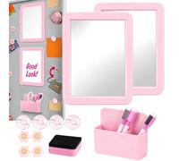 Locker Accessories Kt Lot de 15 tableaux effaçables à sec Rose | Casier magnétique miroir porte-stylo pour salle de classe, maison, dortoir, collège, cuisine, chambre, lieu de travail, étude