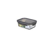 LocknLock Boîte de conservation alimentaire rectangulaire en verre borosilicate avec couvercle 630 ml Passe au four et au micro-ondes 175 x 130 x 64 mm