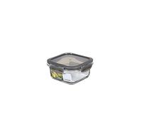 LocknLock Ménagère Verre Rectangulaire 750 ml Résistant à la Chaleur et au Congélateur jusqu'à -20°C, Boîte de Conservation en Verre, Gris, Minimaliste, 155 x 155 x 69 mm, 1 Unité