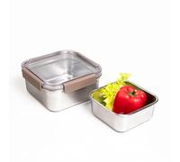 Locknlock Récipient de stockage alimentaire en acier inoxydable avec couvercle, boîte à déjeuner en métal, hermétique, anti-fuite, micro-ondes, congélateur et lave-vaisselle - 700 ml