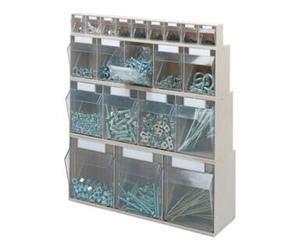 Lockweiler Lockweiler Magasin transparent bleu B600×P62×H77mm 9xGr.A PS Quantité:1