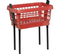 Lockweiler Panier à linge Clip-Clap 502/00 - 45 l, support automatique, pieds rouges, 65×42×28,5 cm