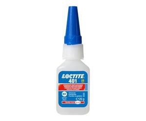 LOCTITE 401 Adhésif instantané multi-usage, transparent, 1 flacon x 20 g | Cyanoacrylate à polymérisation rapide, haute résistance à la coupe, pour métaux, plastiques et matériaux poreux