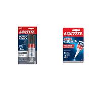 Loctite Colle Epoxy liquide spéciale Metal, Résine epoxy bi-composante couleur métal,25 ml & Super Glue-3 Précision, colle forte pour réparations précises, colle liquide tous matériaux,flacon 5 g