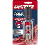 Loctite Colle forte Power Epoxy Rapide 5 Minutes 11 ml, epoxy réajustable, résistante avec seringue auto-mélangeuse, colle résine epoxy Transparent