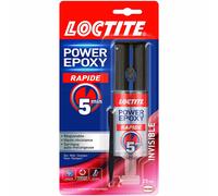 Loctite Colle Power Epoxy Rapide 5 Minutes 25 ml, Colle epoxy réajustable, forte résistante avec seringue auto-mélangeuse, colle résine epoxy transparente