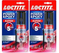 Loctite Colle Power Epoxy Rapide 5 Minutes 25 ml, Colle epoxy réajustable, forte résistante avec seringue auto-mélangeuse, colle résine epoxy transparente