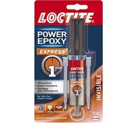 Loctite, Epoxy Express 1 Min Invisible Rapide, Colle Multi-matériaux, seringue 11ml
