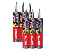 Loctite PL Premium Max Lot de 6 adhésifs de construction polyvalents pour bois, béton, pierre et plus encore - Cartouche de 266,2 ml