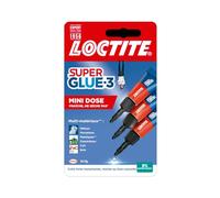 Loctite - Super Glue-3 Mini dose (3 x 1 g) - Colle forte et rapide tous matériaux pour réparation de qualité - Universelle liquide en format doses