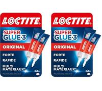 Loctite - Super Glue-3 Original (2 tubes de 3 g) - Colle forte et résistante de haute qualité - Colle liquide tous matériaux, transparente à séchage rapide