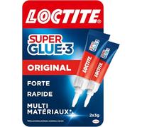 Loctite Super Glue-3 Original, Colle forte liquide instantanée, Tube 2x 3g | Colle liquide tous matériaux, Collage fort instantané, Résistant à l'eau et aux chocs, Colle transparente à séchage rapide