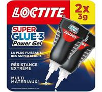 Loctite - Super Glue-3 Power Gel Control (lot de 2 flacons de 3 g) - Colle instantanée surpuissante avec débit contrôlé - Colle gel universelle pour la plupart des matériaux