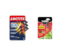 Loctite Super Glue-3 Power Gel Mini Dose, colle forte enrichie en caoutchouc, mini-dose de colle gel ultra-résistante & Sader Colle Contact Type Néoprène - Sans Solvant et Sans Odeur