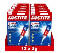 Loctite Super Glue-3 Pure Gel 3g - Colle Instantanée Extra Forte, Gel Anti-Goutte pour Plastique, Bois, Métal, Céramique & Caoutchouc (12 x 3g)