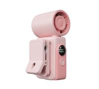 locwanot Ventilateur Climatiseur Portable, Support Téléphone Intégré 3 Modes Vertical Plat Mural, Sans Pales Silencieux Rechargeable USB 3000mAh pour Bureau Chambre Extérieur Rose