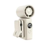 locwanot Ventilateur Climatiseur Portable, Support Téléphone Intégré 3 Modes Vertical Plat Mural, Sans Pales Silencieux Rechargeable USB 3000mAh pour Bureau Chambre Extérieur Blanc