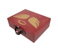 LOCZUK Coffret Décoratif Rouge en Papier pour Articles de Fête Poignée, Boîte de Rangement Pratique et Élégante pour Décoration de Table et Petits Paquet Noël