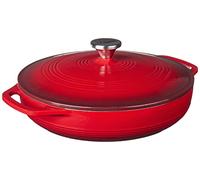Lodge 3.41 Litre/3,6 L en Fonte/Cocotte en Porcelaine en émail, Rouge