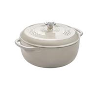 LODGE EC6D13 Cocotte en Fonte/Porcelaine émaillée Blanc huître 5,68 l