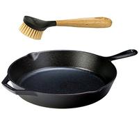 LODGE Poêle à frire en fonte avec brosse à récurer - Poêle à frire en fonte de 30,5 cm avec brosse à poils de 25,4 cm