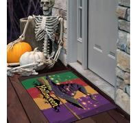 LODMLOER Paillasson Halloween Chapeau De Sorcière, Tapis de Porte Broom Cartoon Magic 80 x 120 cm pour Décoration Intérieur et Extérieur, Idée Cadeau Festivité
