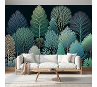 LODMLOER Papier Peint Panoramique Intissé Forêt Vintage 300x210cm Papier Peint Photo,Arbres Jungle Fresque Murale Affiche Géante Pour Salon Chambre Chambre D'Enfant Décoration Murale