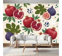 LODMLOER Papier Peint Panoramique Intissé Fruits Plantes 400x280cm Papier Peint Photo,Campagne Vintage Fresque Murale Affiche Géante Pour Salon Chambre Chambre D'Enfant Décoration Murale