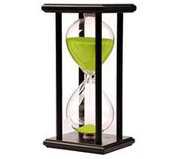 Lodunsyr Horloge de Minuterie de Sable Sablier 45 Minutes Accueil Ornement Bureau Décoration pour Salon Table Basse Jeu Scolaire Hourglass Timer 45 Minutes Cadre en Bois Sablier Vert